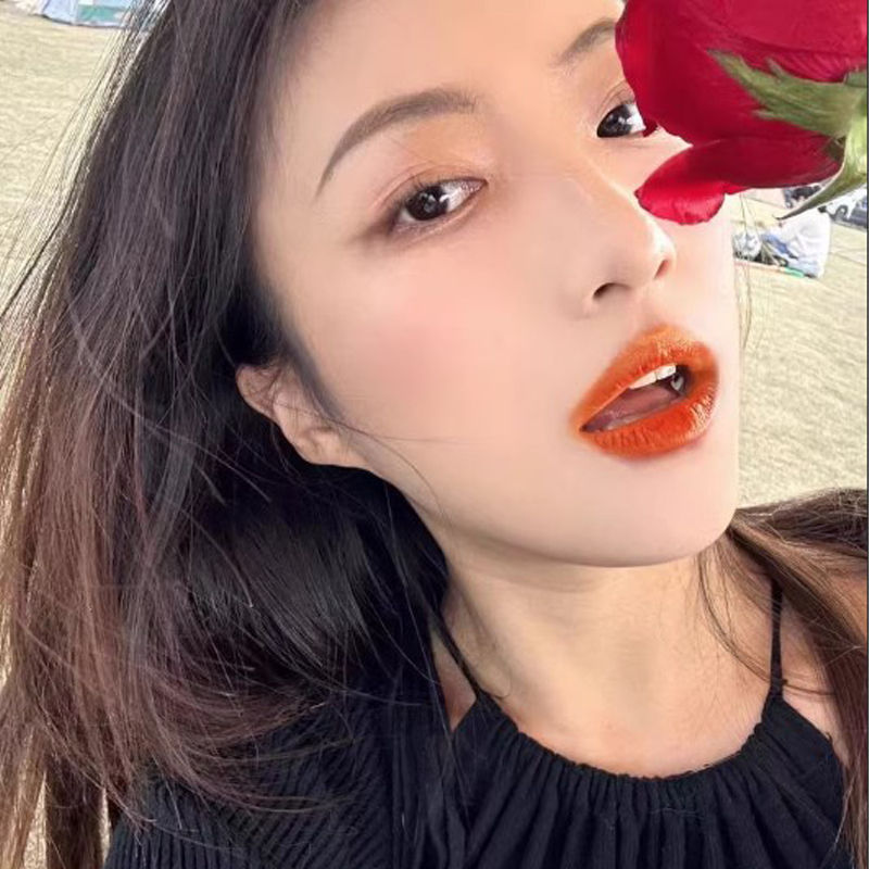 Thumbnail: Orange Color Lipstick Lip Glaze Matt Silky Smooth Not Easy To Fade Lip Gloss Lon