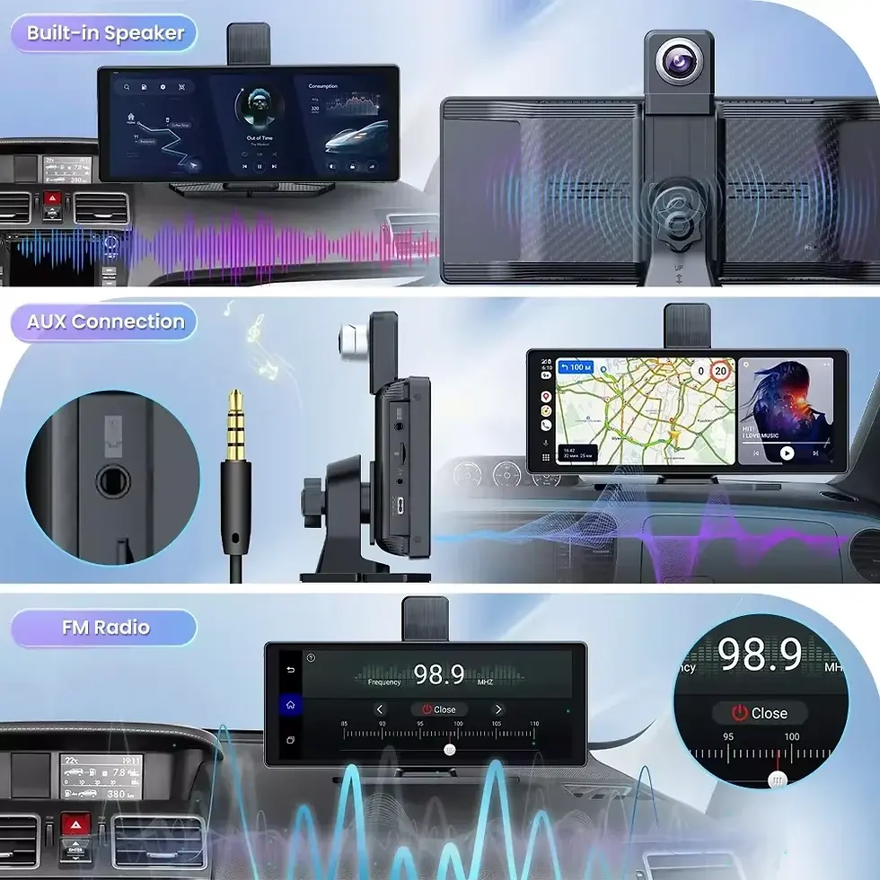Thumbnail: 10.26" Car DVR Intelligent Screen with 360° 4K Rotation Dash Cam Wireless CarPl