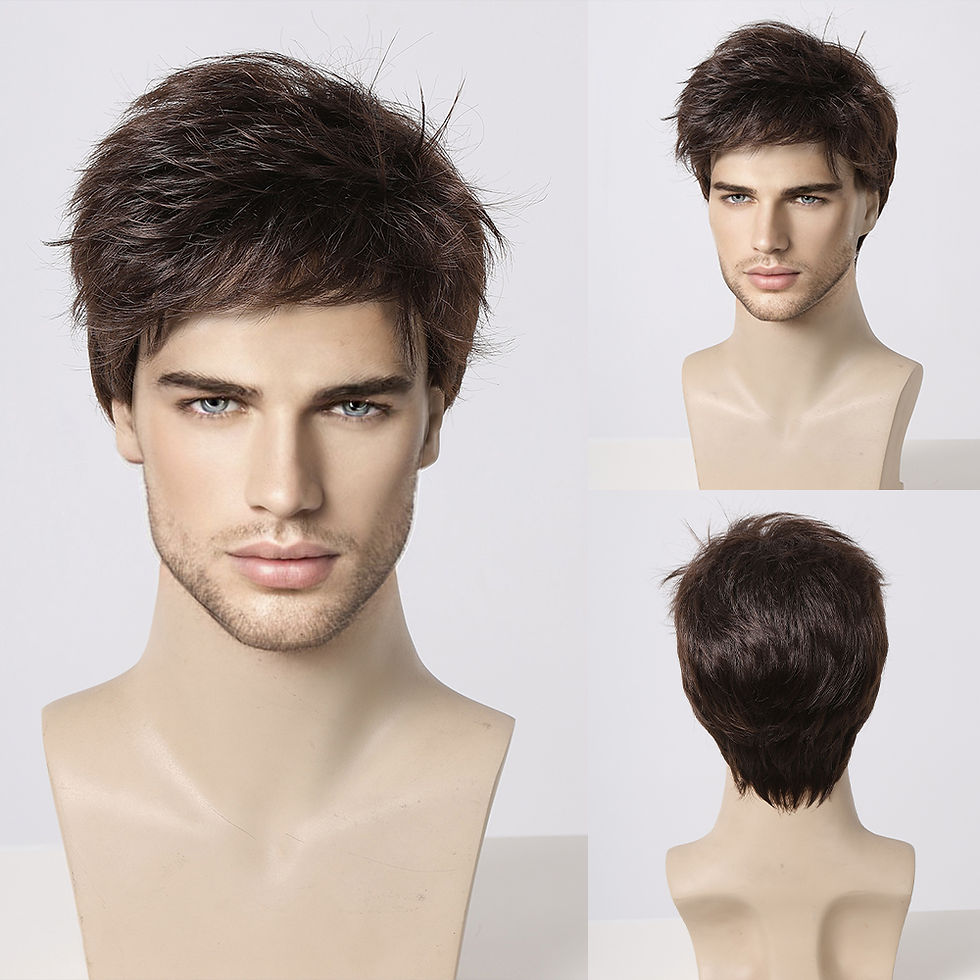 Thumbnail: ALAN EATON Dark Brown Short Wig for Men