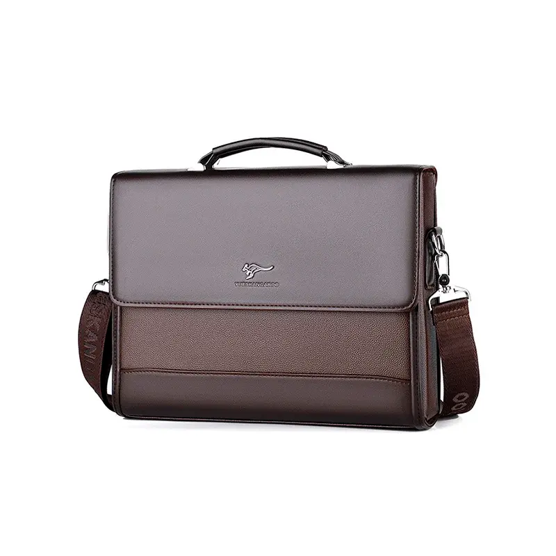Thumbnail: Pu Leather Men's Tote Briefcase Business Shoulder Bag