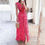 Thumbnail: European And American Clothing Summer Fashion New Printed Hot Girl Style Deep V 