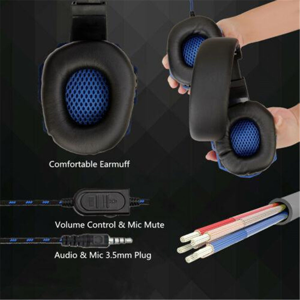 Thumbnail: Wired PS4/PS5/Xbox/Smartphone/PC Headset Gaming Headset 120° Adjustable Gamer H