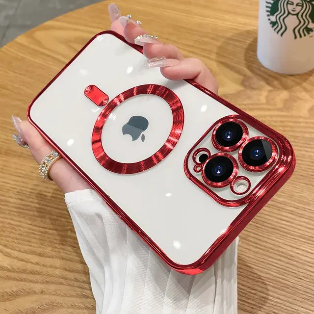 Thumbnail: Soft Silicone Magnetic Cases for iPhone 15 14 13 12 11 Pro Max Plus