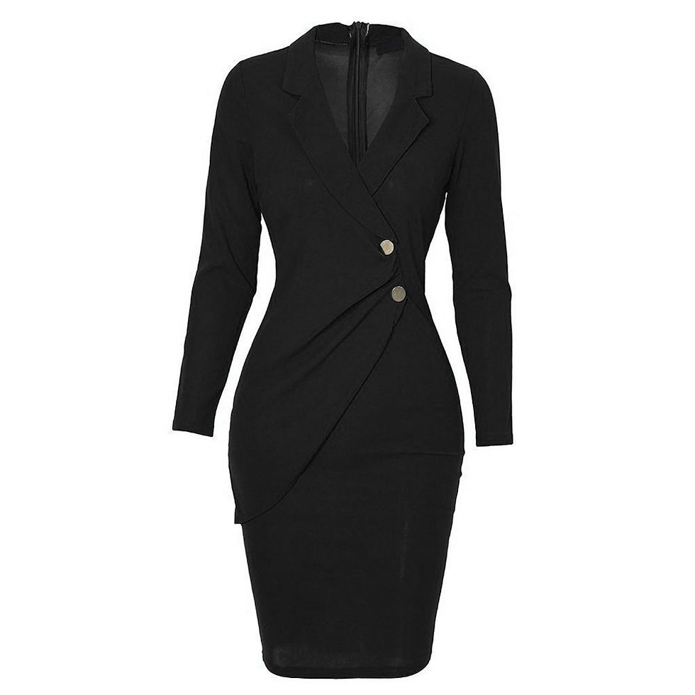 Thumbnail: 2024 Autumn Winter Fashion Midi Dress Office Lady Long Sleave Slim Dresses Elega