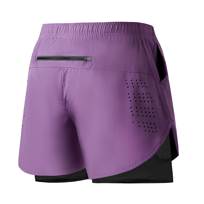 Thumbnail: Men's Running Shorts Quick-drying Fitness Black Double Layer Shorts Men New Spor