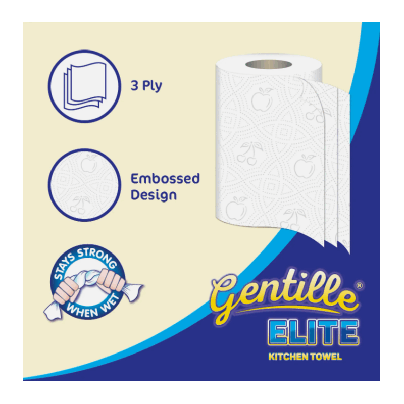 Thumbnail: Gentille Elite 3pk Kitchen Roll | 3ply Thick Strong Absorbent Paper Towel (15 Ro