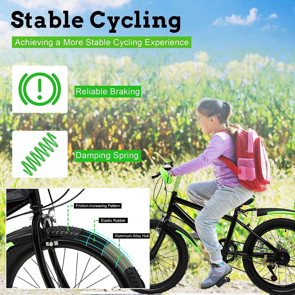 Thumbnail: 20 Inch Mountain Bike 7 Speed Gears, Adjustable Seat Kids' Bike with Mudguards K