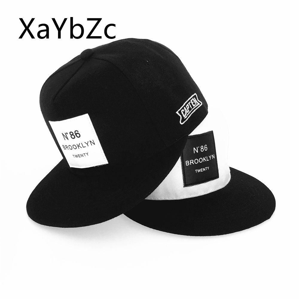 Fashion Men Women BROOKLYN Letters Cotton Adjustable Baseball Cap Leather Label