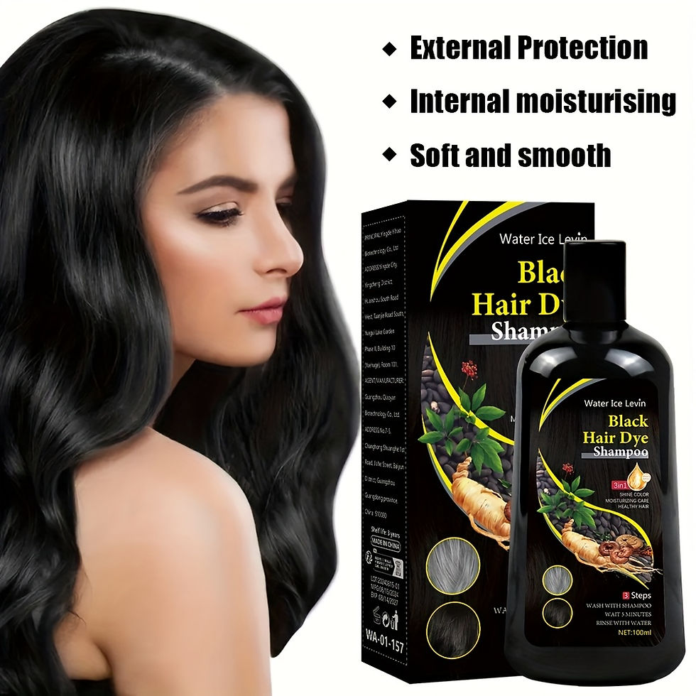 Thumbnail: Unisex Adult Herbal Hair Dye Shampoo, Black, 3-In-1, Non Irritating, Moisturizin