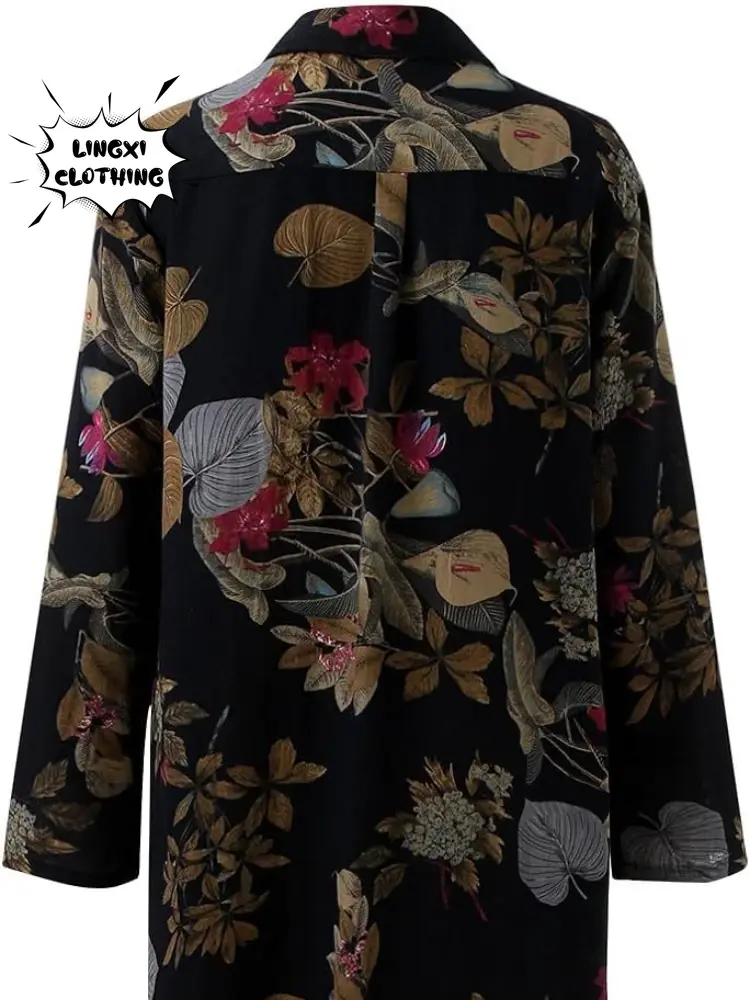 Thumbnail: Fashion Summer Dresses 2024 New Women's Printed Elegant Robe Flip Collar Single 