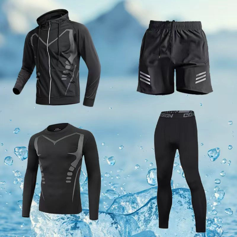 Thumbnail: Men's Sportswear Set | Moisture Wicking Gym Clothes | Stretch Athletic Wear | Wo