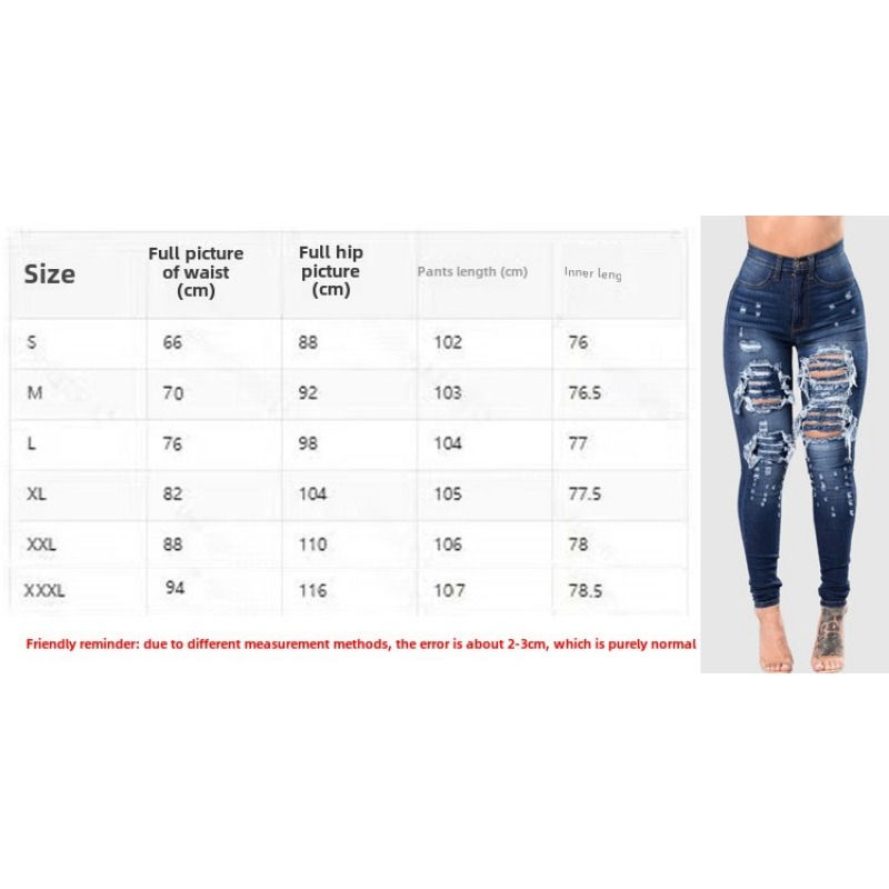 Thumbnail: 2025 Women  High Waist Ripped Jeans for Women Skinny Black Pockets Jeans Woman E