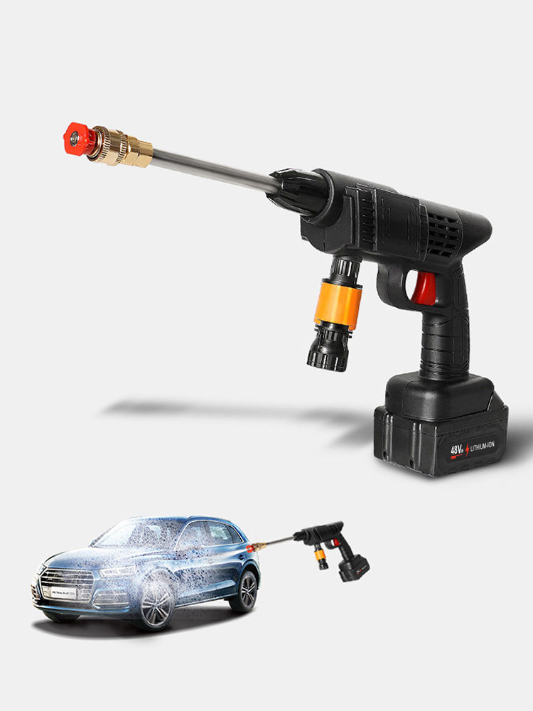 Thumbnail: 48V Car Washer High Pressure Jet Cordless Portable Water Cleaner Gun +2 Battery