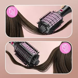 Thumbnail: KIPOZI Hot Air Brush 4 in 1 Hot Air Comb Reduces Frizz Static Electricity Hair D