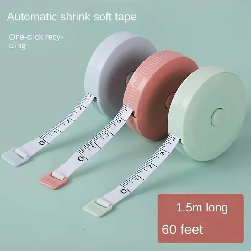 1pc 60-Inch Mini Soft Tape Measure, Retractable, Double-Sided, Portable Body & F