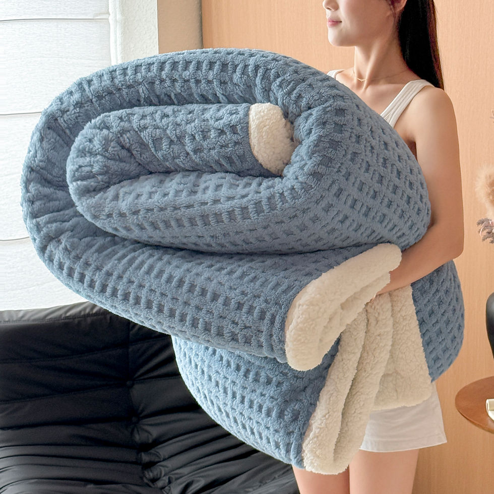 Thumbnail: Spring Autumn Thick Warm Fleece Blanket Double Layer Artificial Lambswool Throws