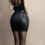 Thumbnail: Black Slim Imitation Leather Pencil Mini Skirt High Waist Sexy Fashion Korean Sh