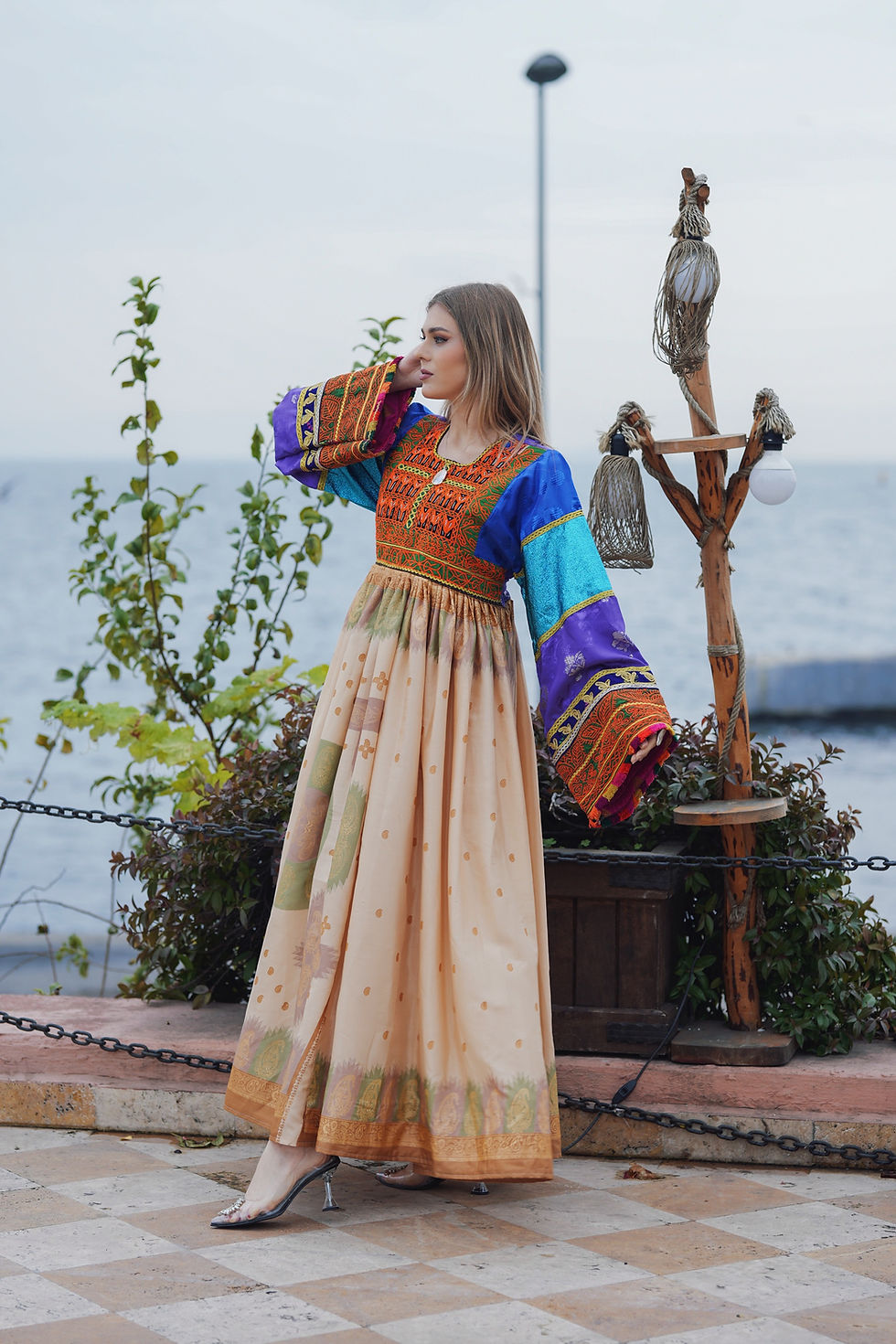 Thumbnail: Colorful Hand Embroidery Dress