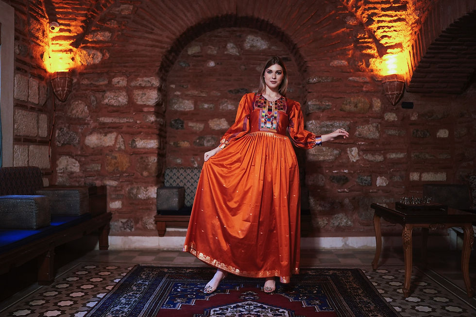 Thumbnail: Orange Khanjar Embroidery