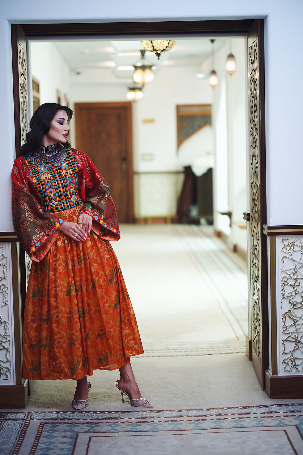 Thumbnail: Balouchi Embroidered Flower Pattern Dress