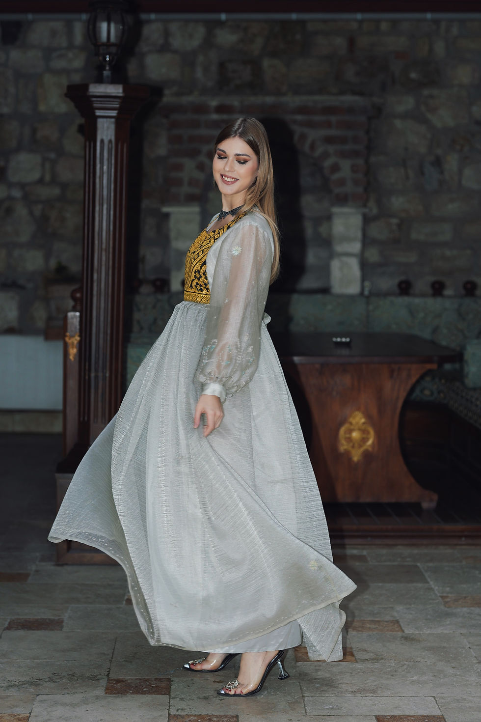 Thumbnail: Guldozi Embroidery Pleated Dress