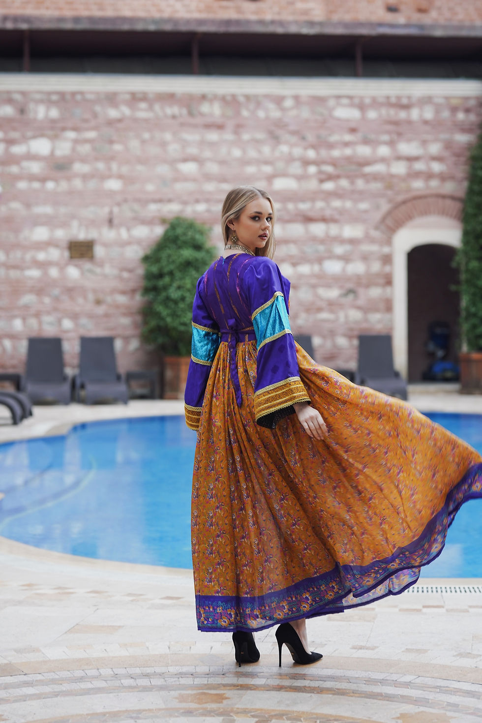 Thumbnail: Colorful Hand Embroidery Pleated Dress