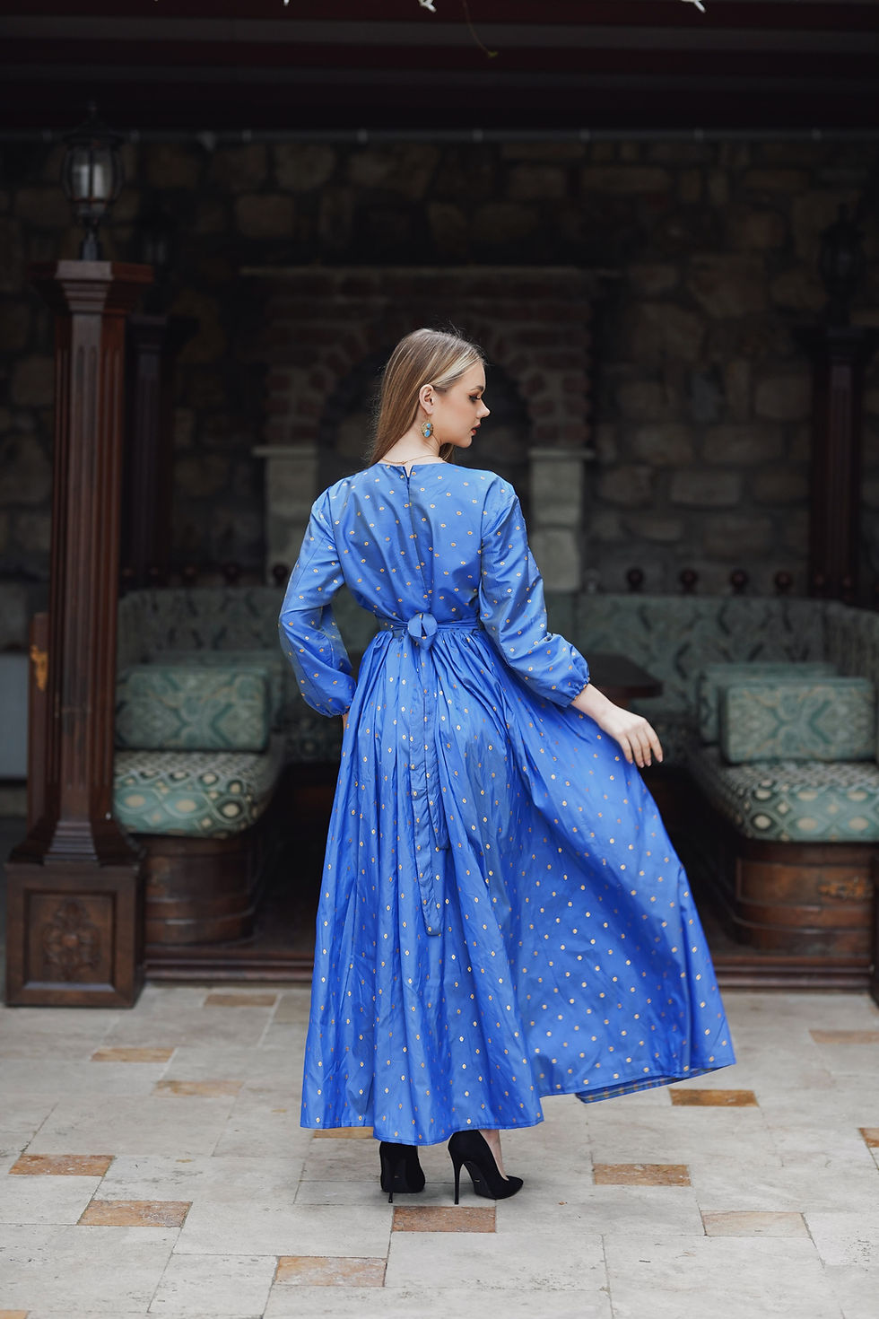 Thumbnail: Blue Guldozi Embroidery Dress