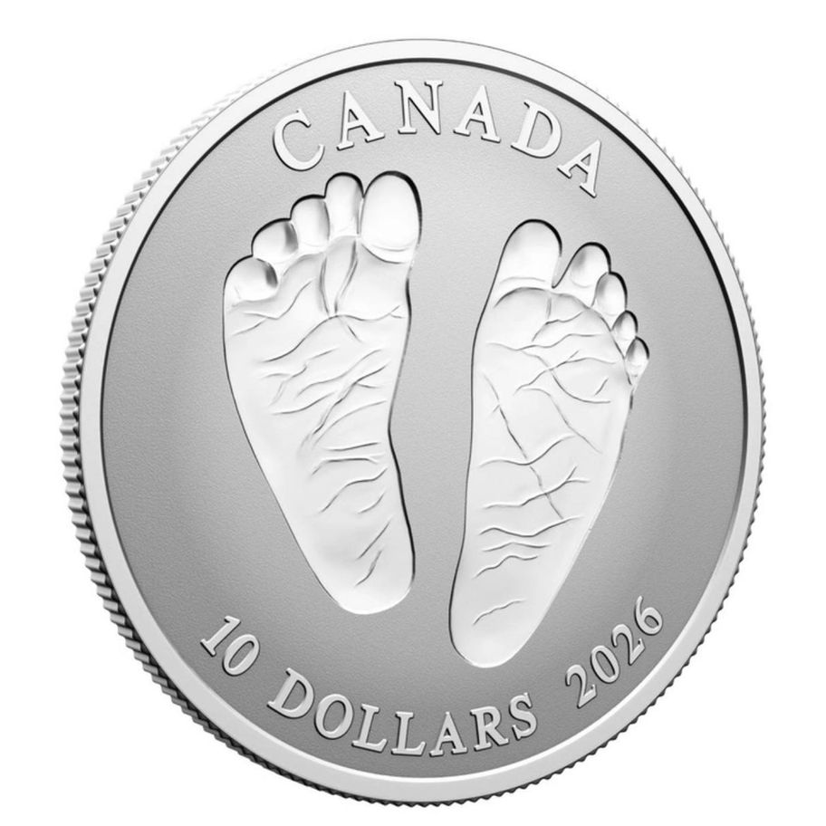 Реверс монети Canada 2026 із зображенням стоп немовляти, Reverse Proof