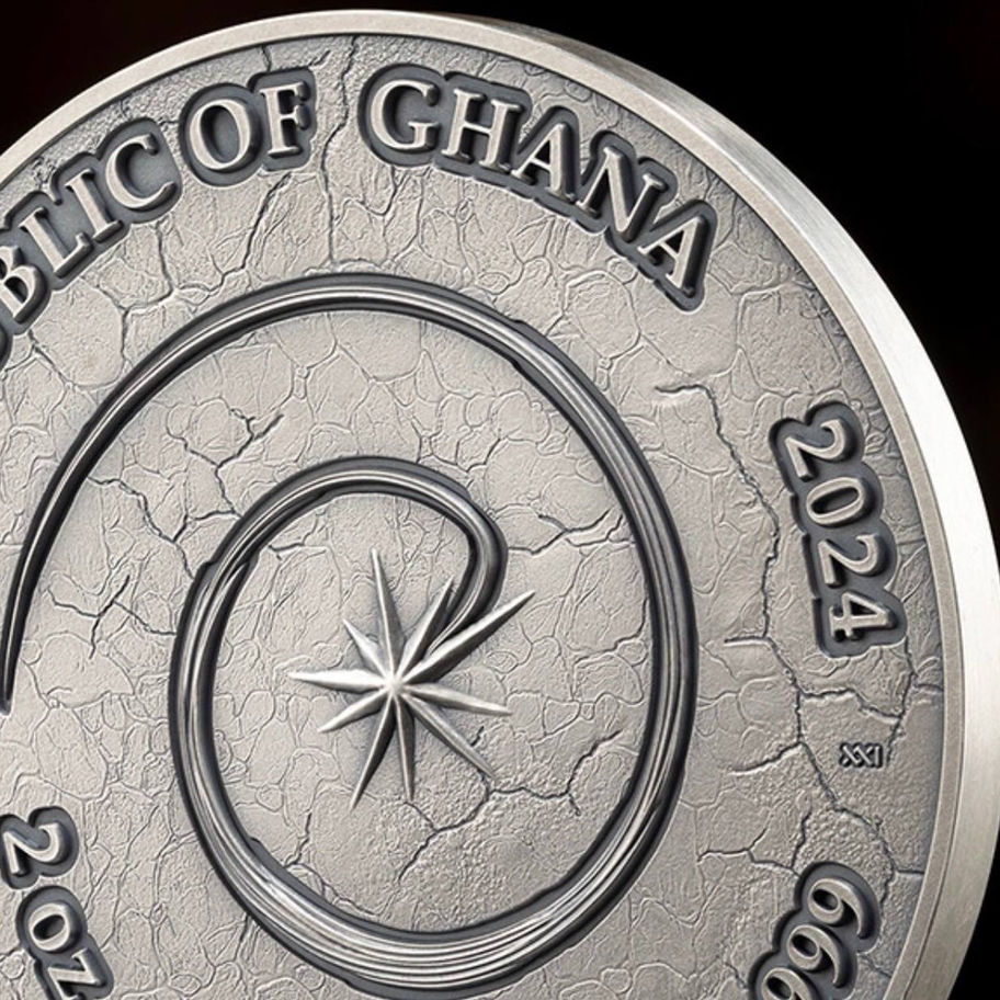 Срібна монета Ghana 2024 Salamander 2 oz Ag .999 Chronicles of Fire