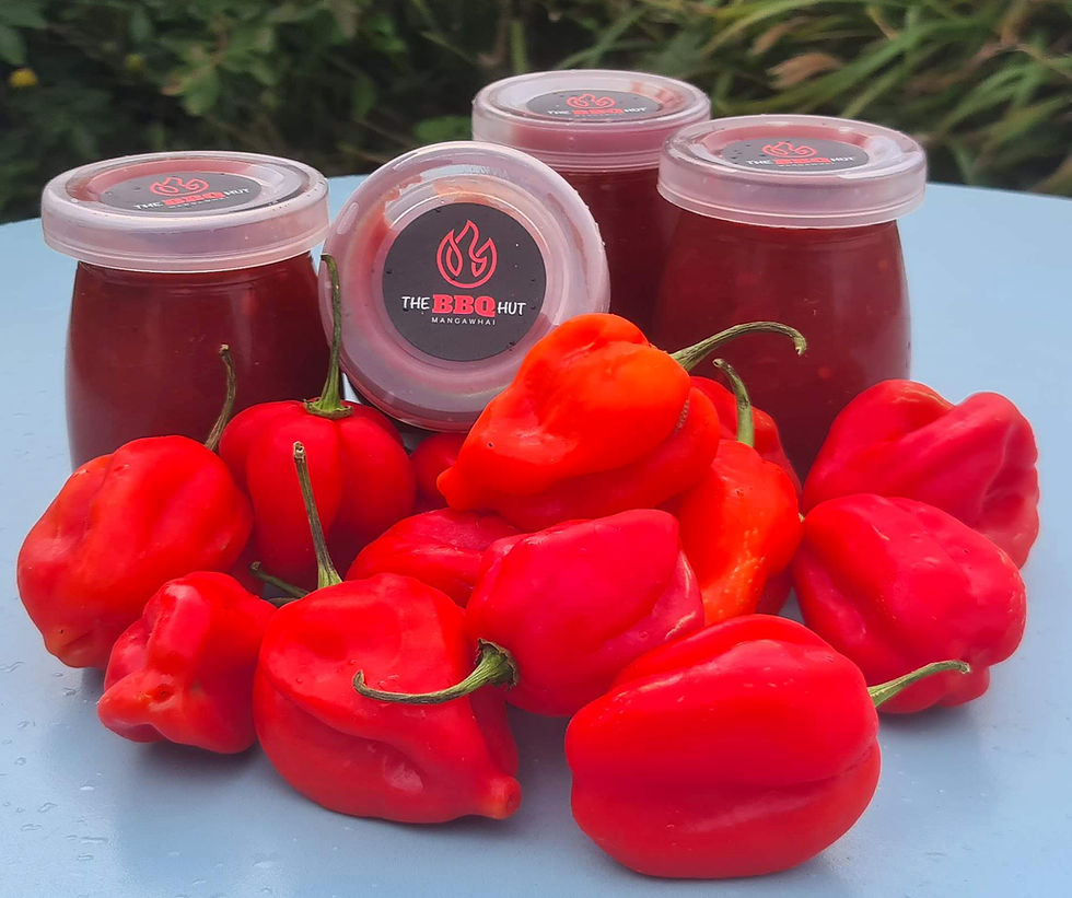 Thumbnail: "Plum Punch" The BBQ Hut Black Dorris Plum Hot Sauce