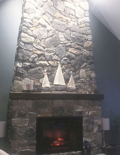 Handmade Stone Fireplace