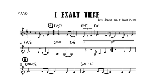 Digital sheet music cover image for 'I Exalt Thee' by Jordan Pettay