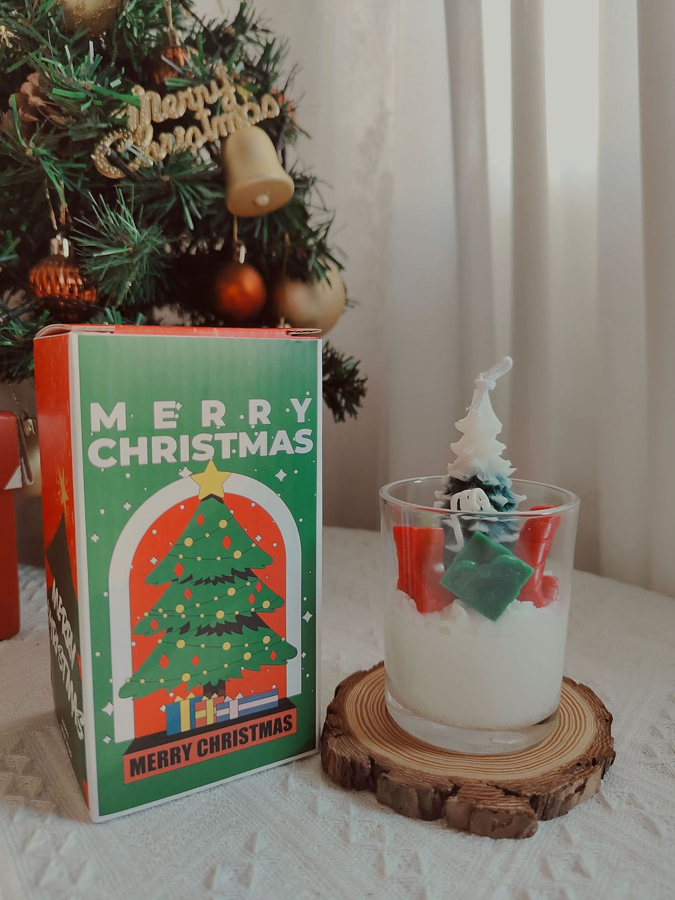 Thumbnail: Festive Christmas Glass Handmade Candle Collection - Adorable Holiday Designs