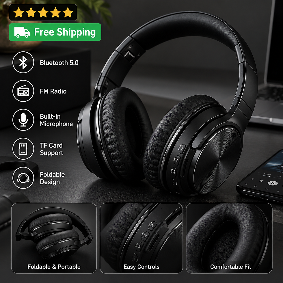 Wireless Bluetooth 5.0 Over-Ear Headphones – FM Radio & TF Card product image