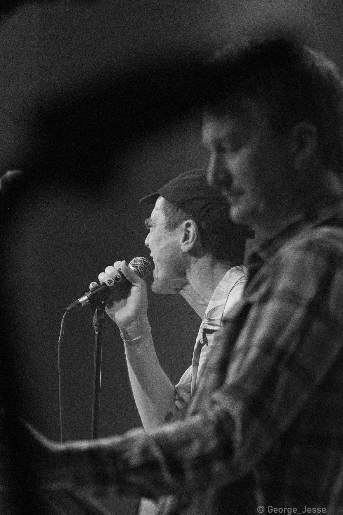 Jason Narducy and Michael Shannon and band performing R.E.M. songs at The Vogue in Indianapolis
