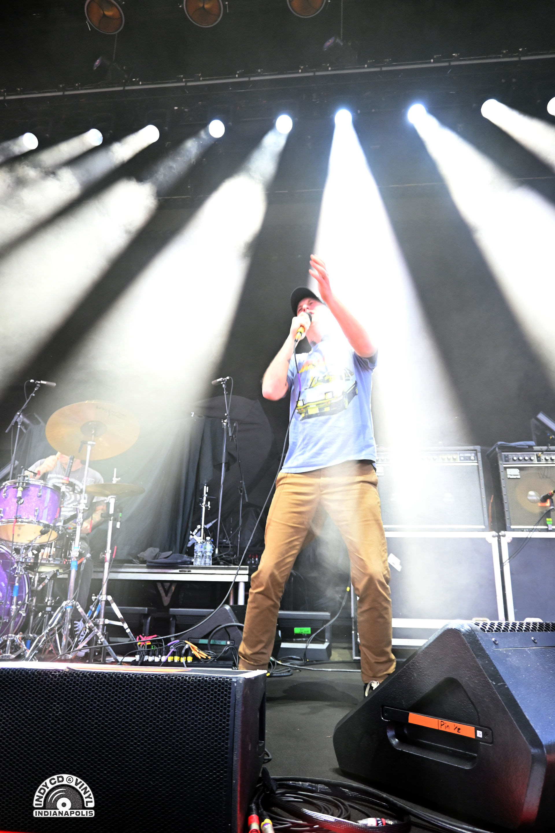 Drug Church performing live on stage at Ruoff Music Center on 9/17/25