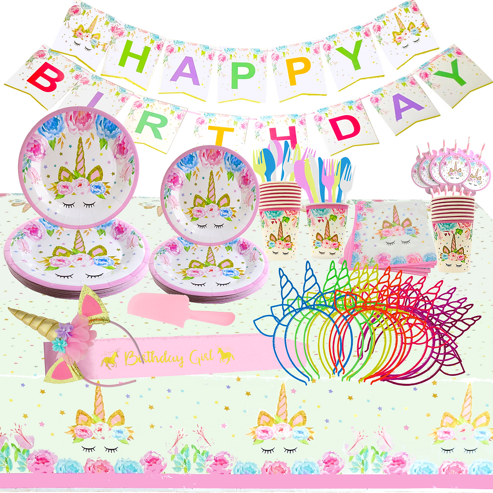 Unicorn birthday party supplies