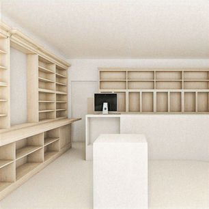 Totaalrenovatie van een pharmacy in Turnhout door Studio AP – high-end interieurarchitectuur met luxe materialen, verfijnde texturen en tijdloos design.