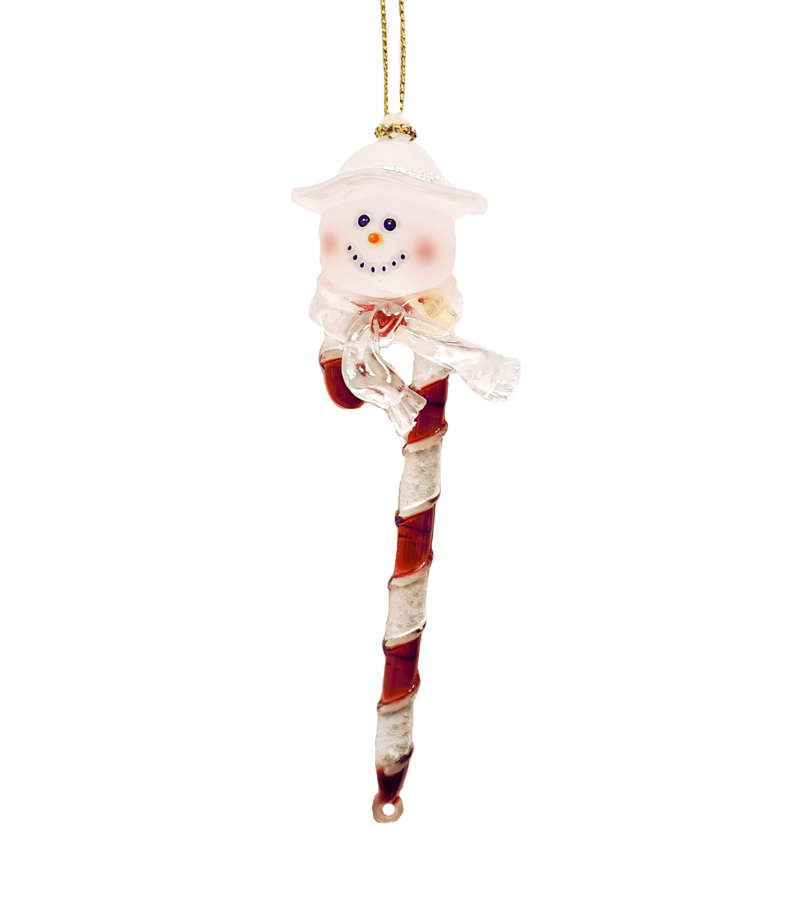 Ornament Snowman Head Candy Cane