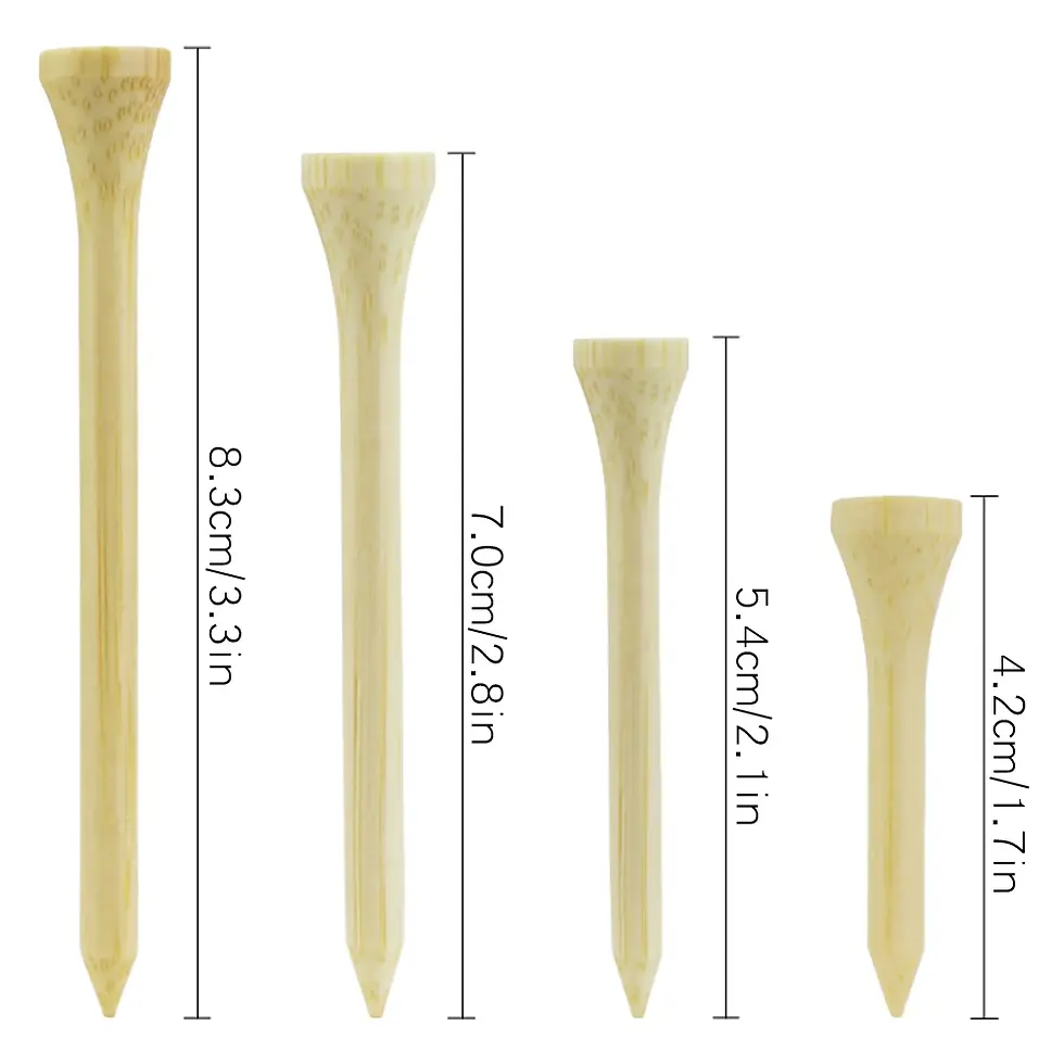 Thumbnail: Pack 100 Pcs Golf Tees 4 Sizes Wooden Bamboo Golf Ball Holder Wholesale Golf