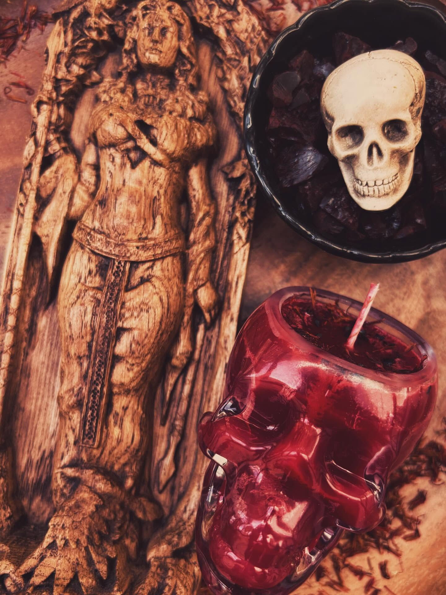 Blade over Shield ★ The Morrigan ★ Protection ★ Skull candle