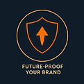Icon of a shield with an upward arrow, illustrating how to future-proof your brand.