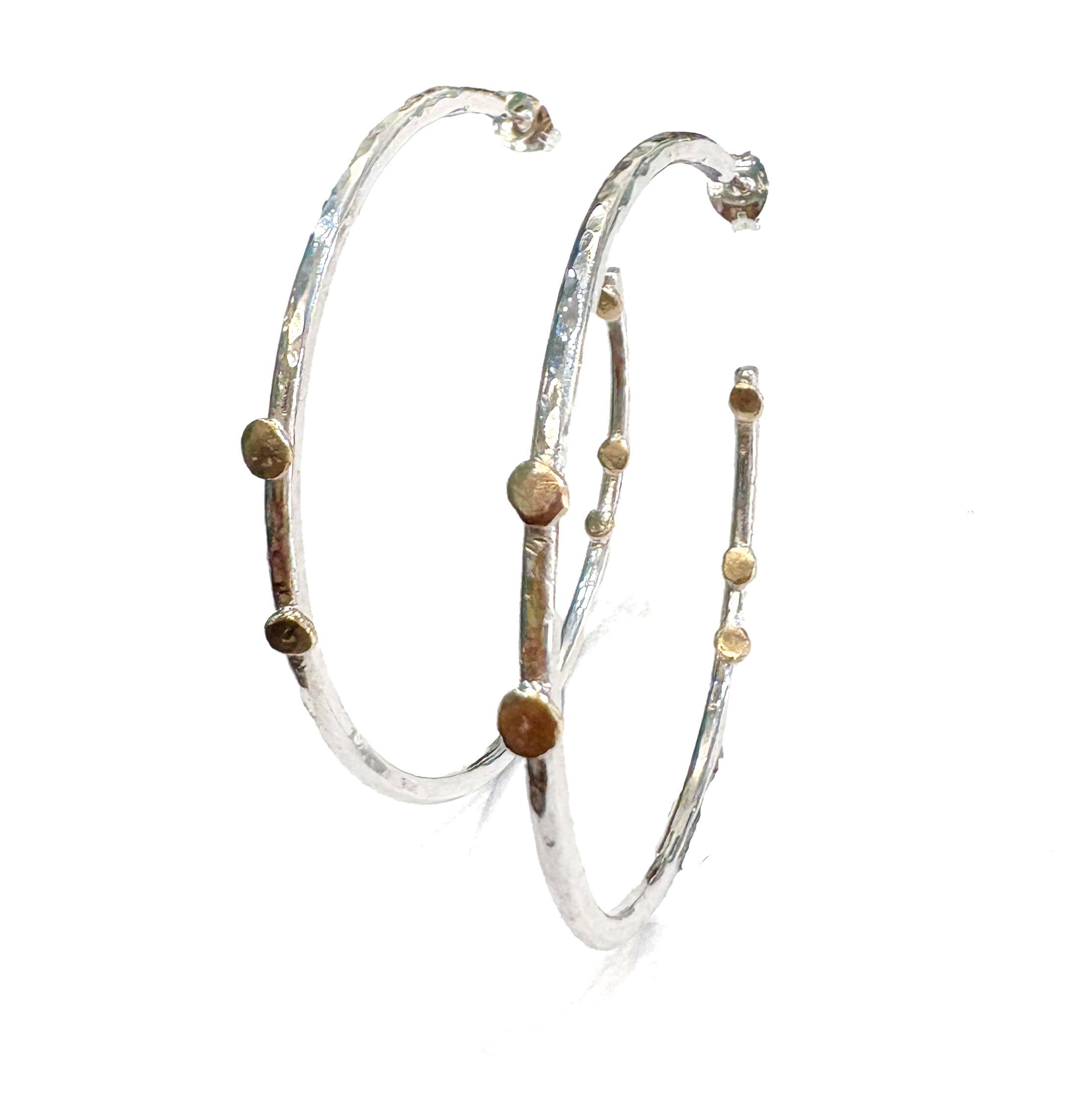 Abby Filer - Silver and 9ct gold hoop earrings