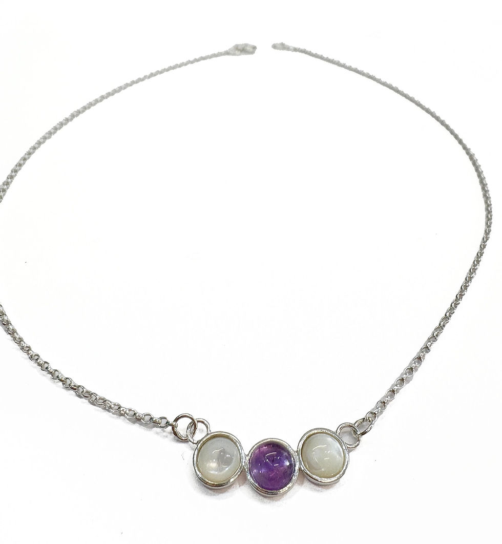 Thumbnail: Abby Filer - Mother of pearl and amethyst necklace