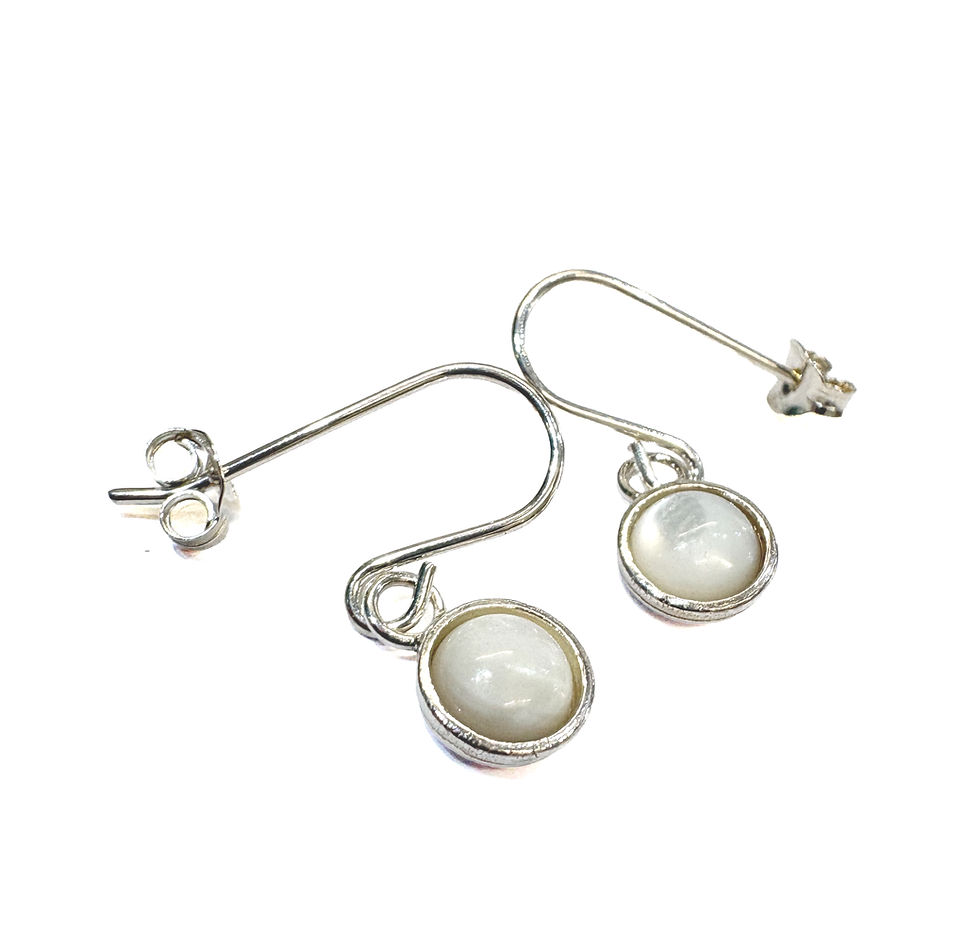 Thumbnail: Abby Filer - mother of pearl cabochon earrings