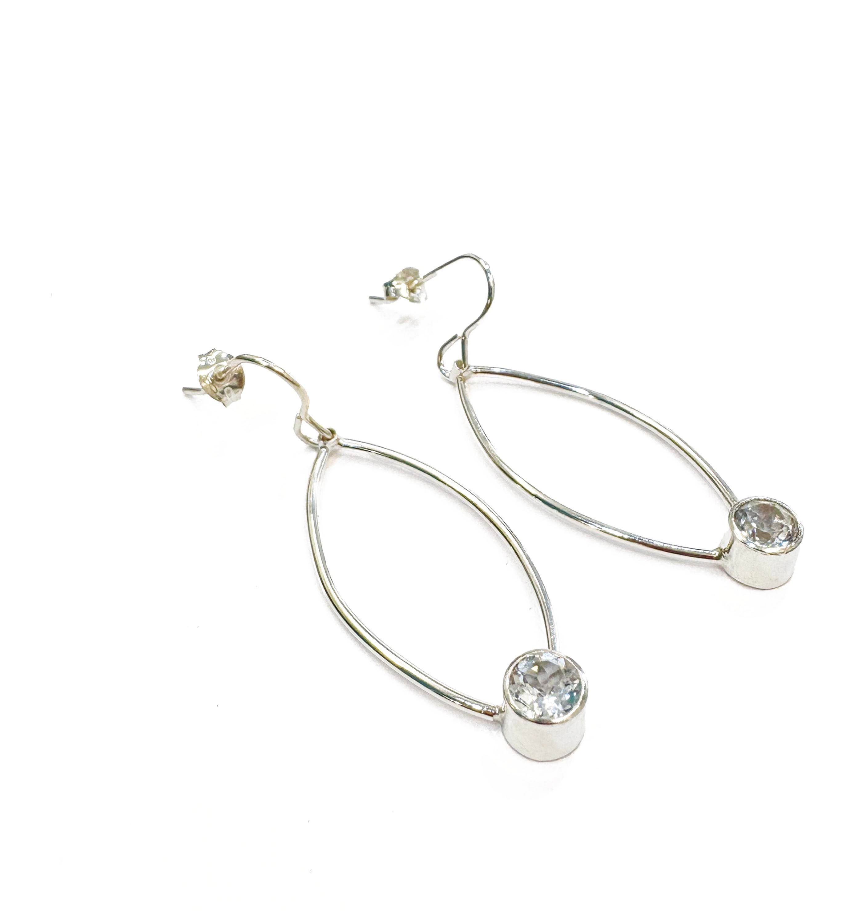white topaz earrings