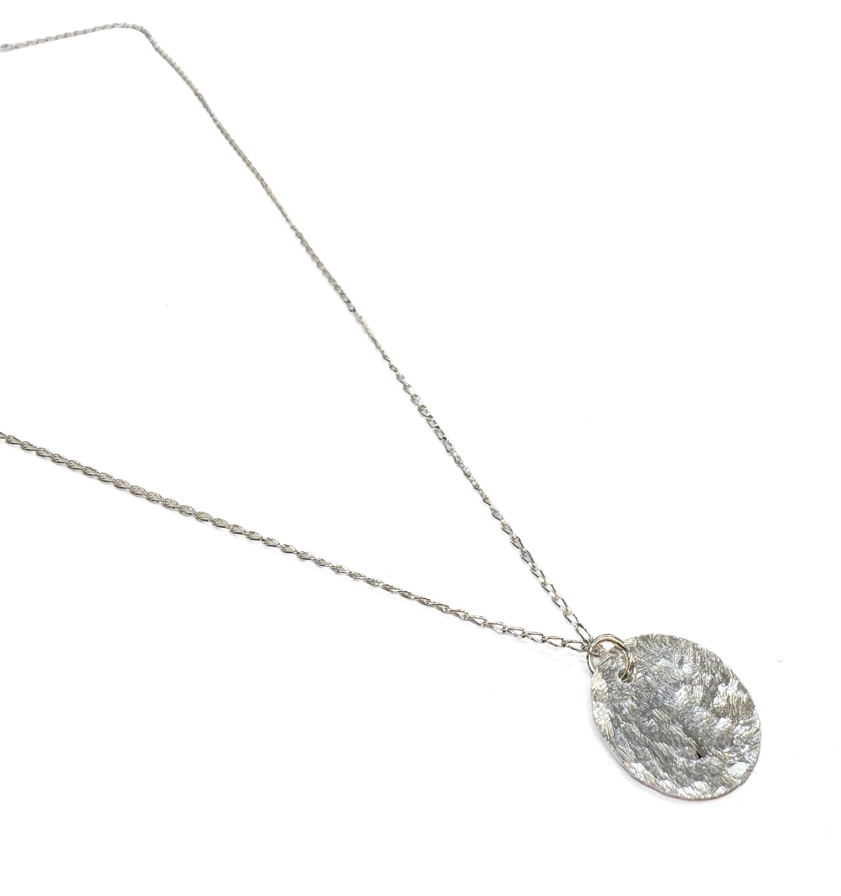 silver textured necklace