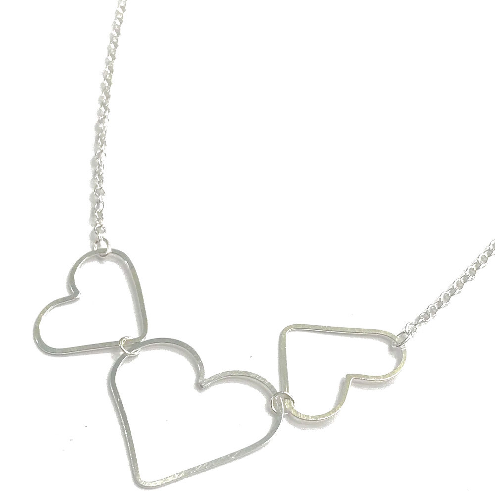 Large 3 heart necklace