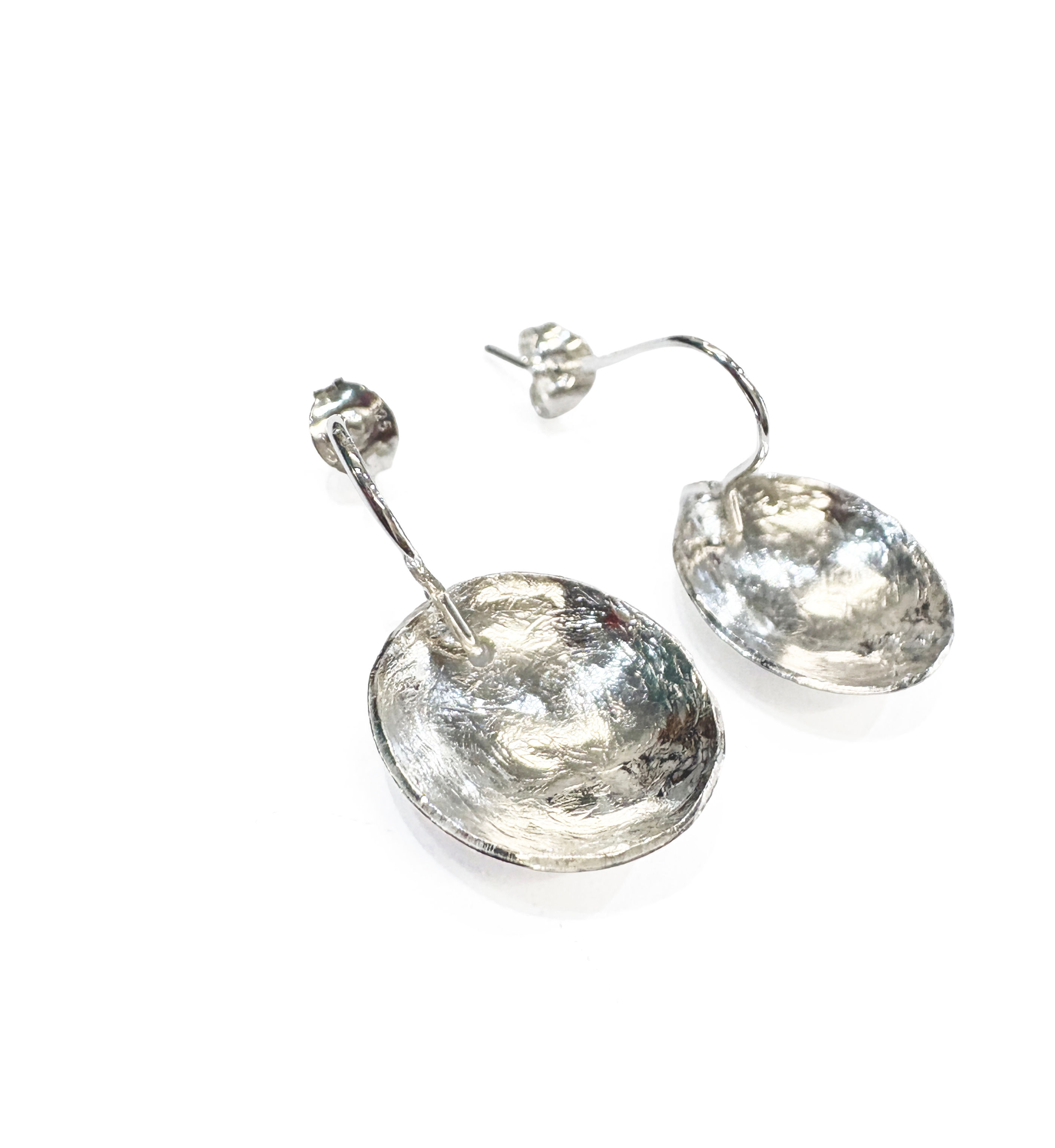 Abby Filer - domed silver earrings
