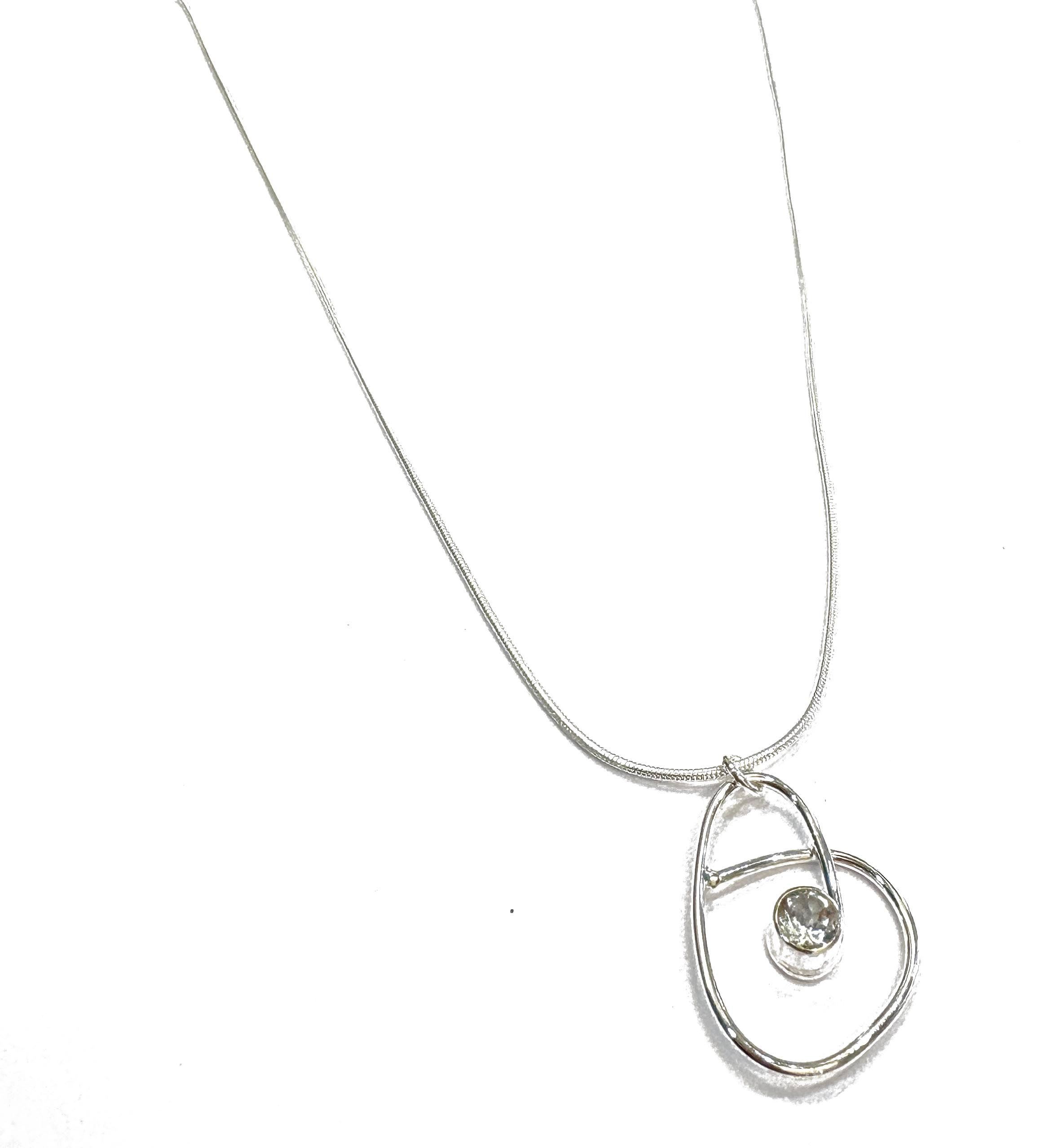 Abby Filer - wrapped aqua marine necklace